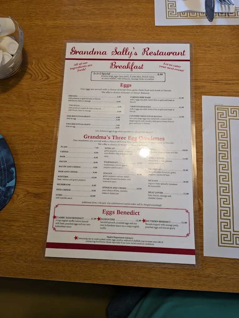 Menu_Grandma Sally's Restaurant_New Port Richey, FL_image_old_2