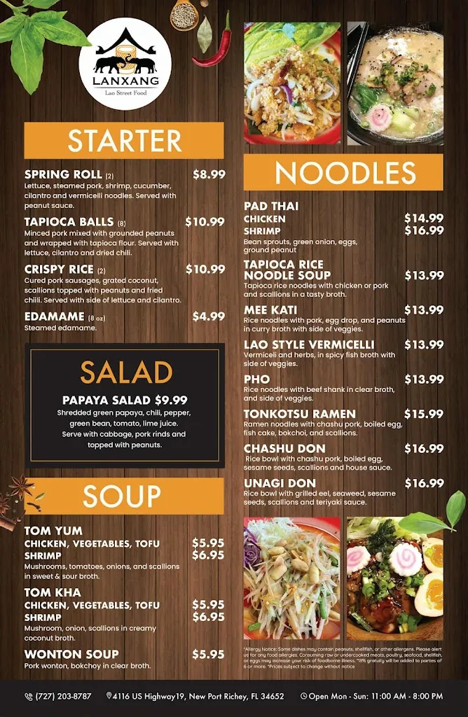 Menu_LanXang Lao Street Food_New Port Richey, FL_image_old_2
