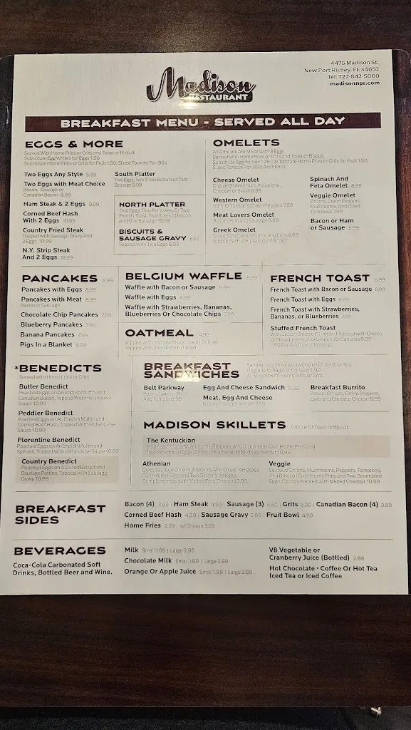 Menu_Madison Restaurant_New Port Richey, FL_image_old_2
