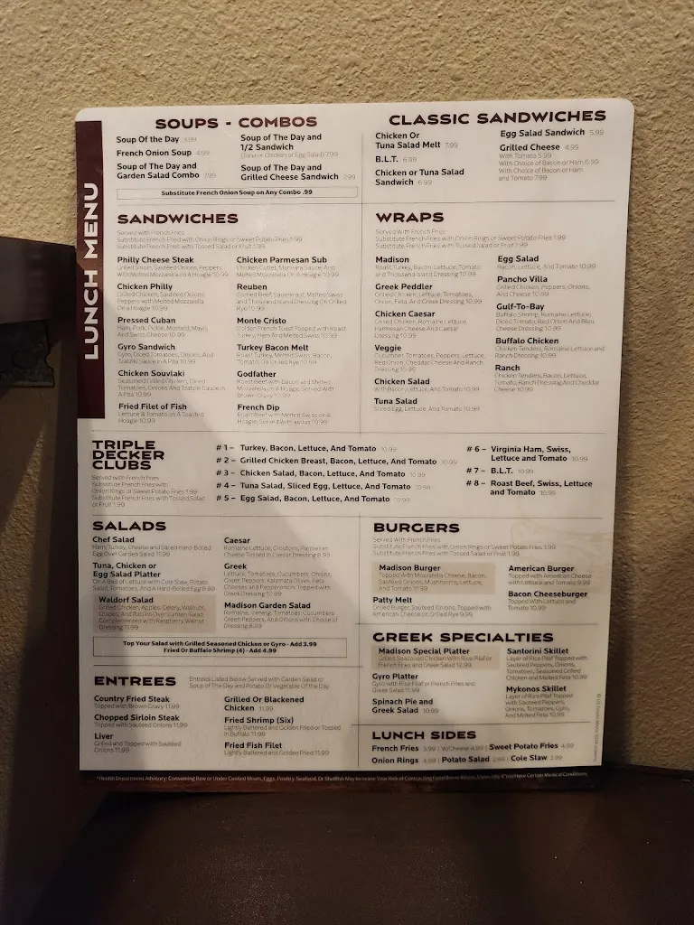 Menu_Madison Restaurant_New Port Richey, FL_image_old_3