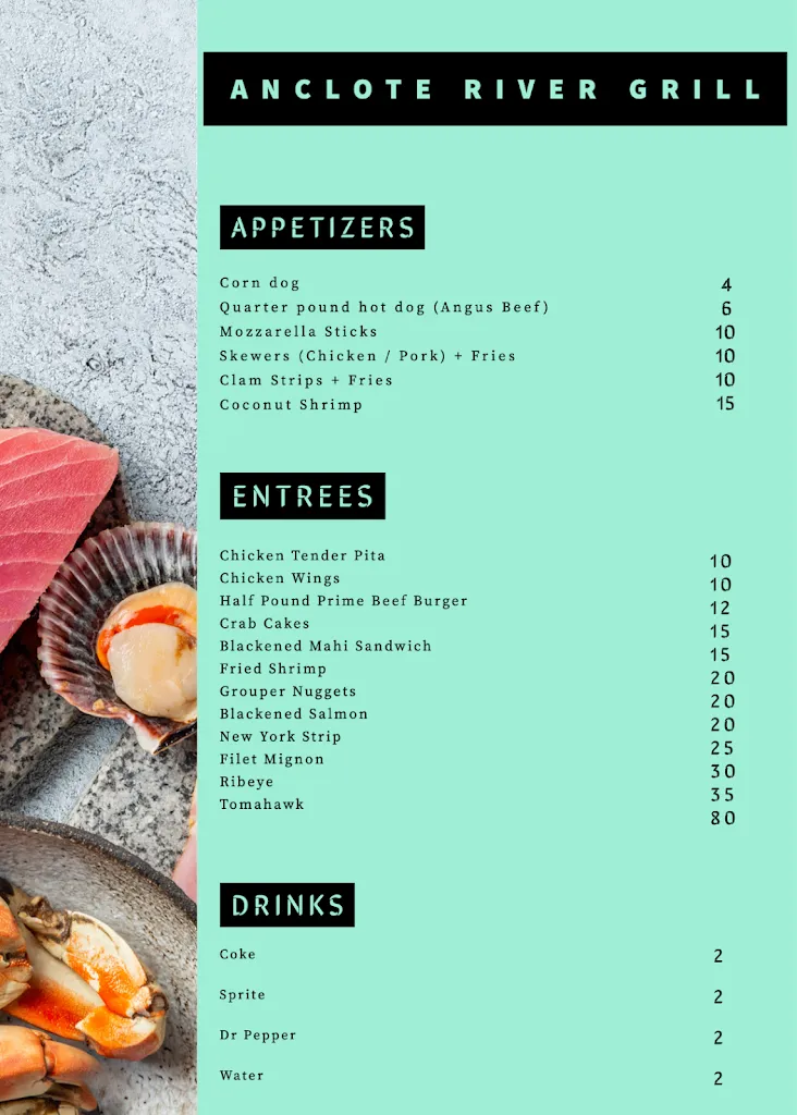 Menu_Anclote River Grill_Holiday, FL_image_old_1