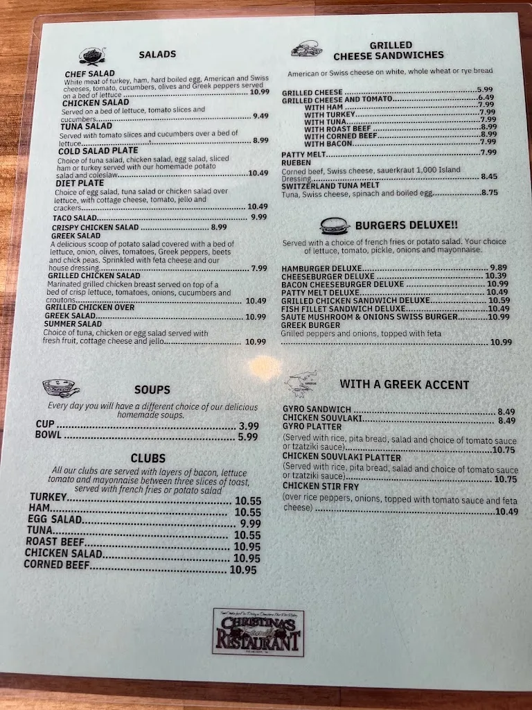Menu_Christina's Restaurant_New Port Richey, FL_image_old_1