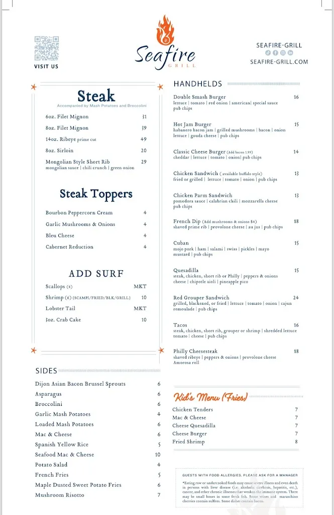 Menu_Seafire Grill_New Port Richey, FL_image_old_1