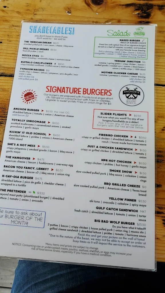 Menu_Anchor's Bar and Grille_New Port Richey, FL_image_old_3