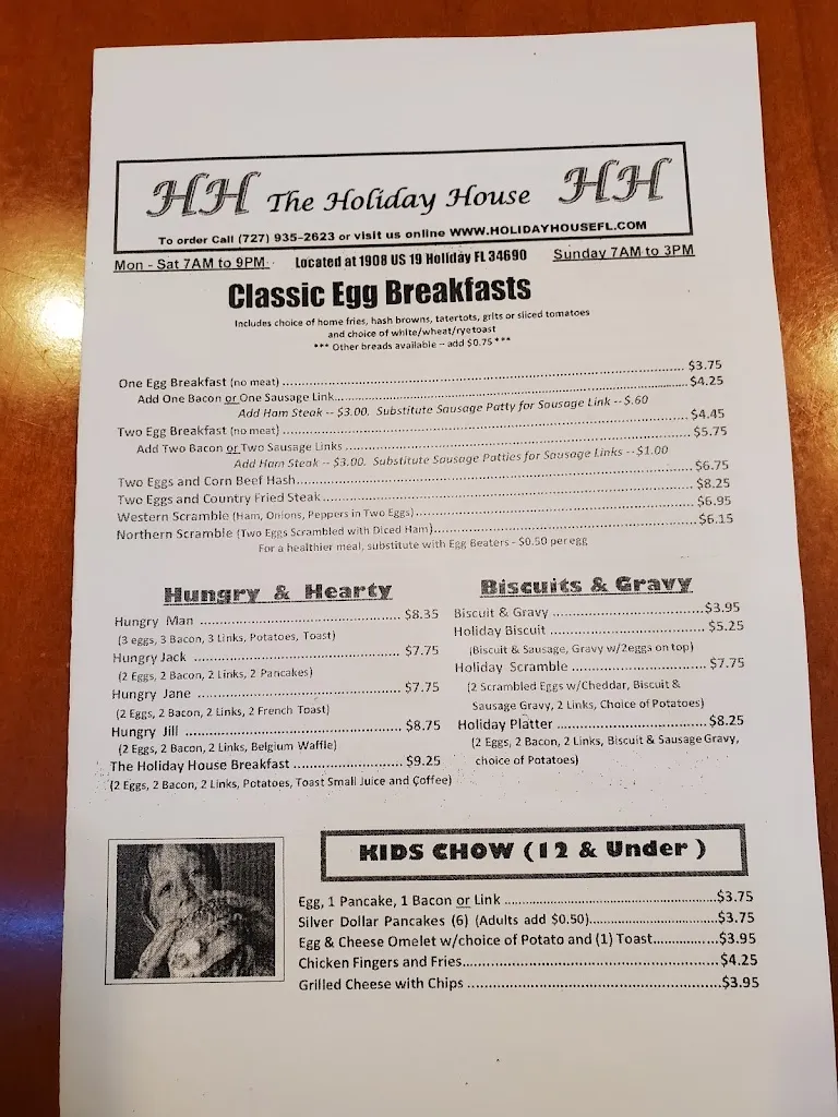 Menu_The Holiday House Restaurant_Holiday, FL_image_old_2