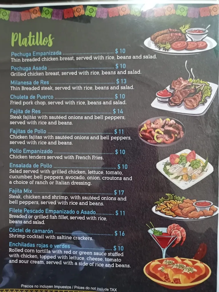 Menu_Tr3s Hermanos_Belle Glade, FL_image_old_1