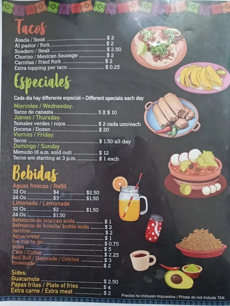 Menu_Tr3s Hermanos_Belle Glade, FL_image_old_3