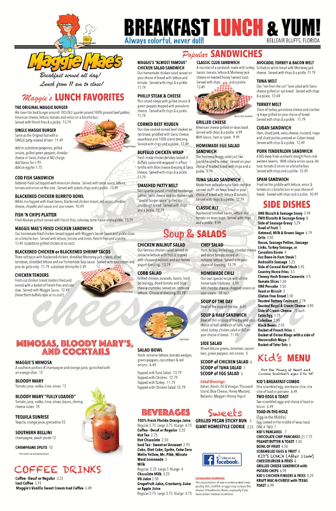 Menu_Maggie Mae's on the Bluffs_Belleair Bluffs, FL_image_old_1