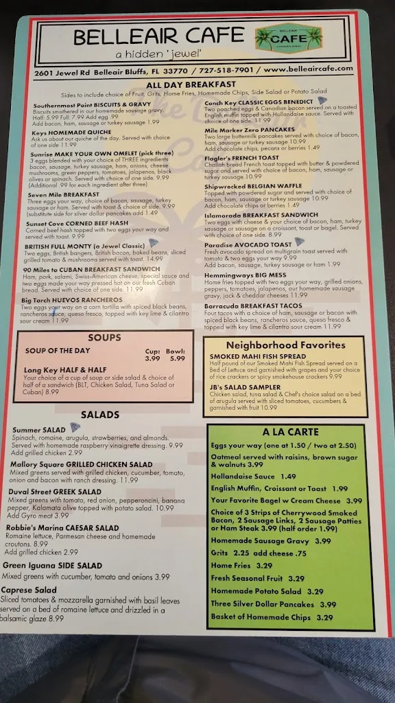 Menu_Belleair Cafe_Belleair Bluffs, FL_image_old_3