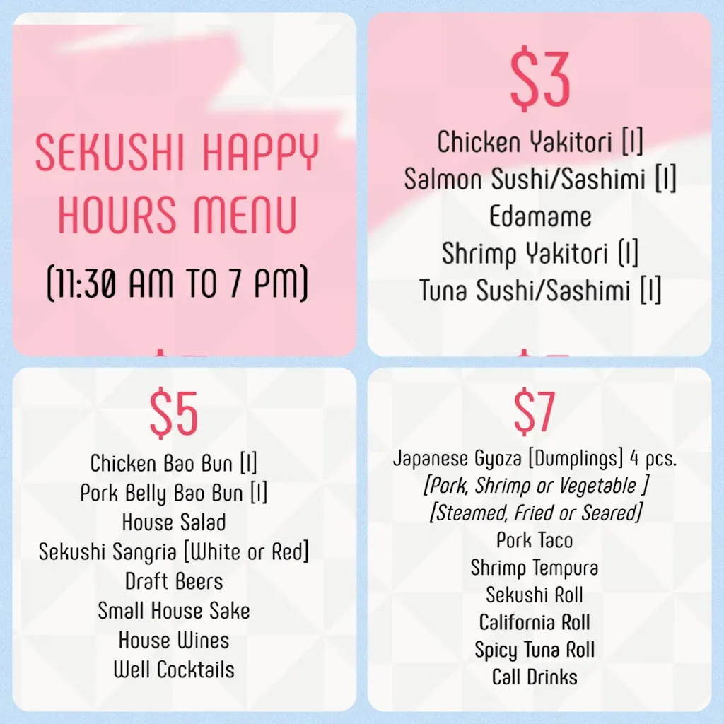 Menu_Sekushi at the Plaza_Belleair Bluffs, FL_image_old_1