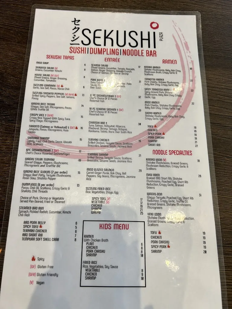 Menu_Sekushi at the Plaza_Belleair Bluffs, FL_image_old_2