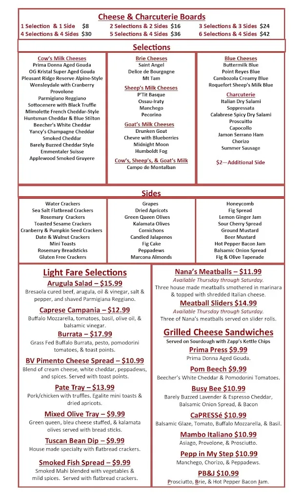 Menu_Bella Vino Wine & Cheese Market_Belleair Bluffs, FL_image_old_1