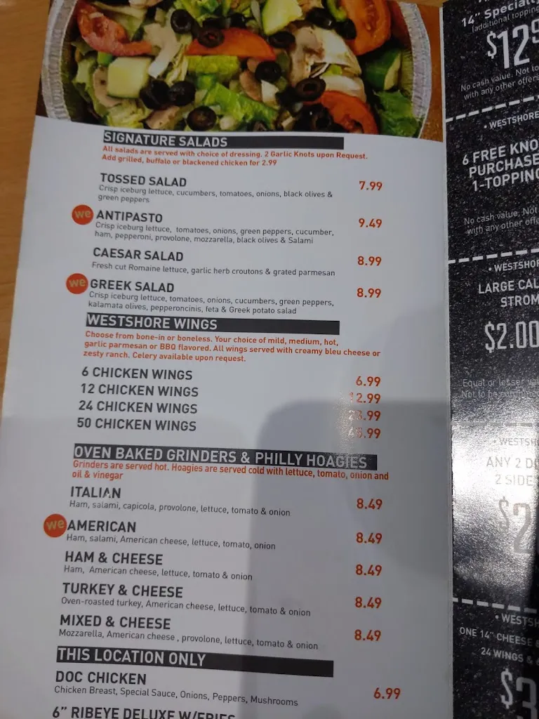 Menu_Westshore Pizza_Belleair Bluffs, FL_image_old_1