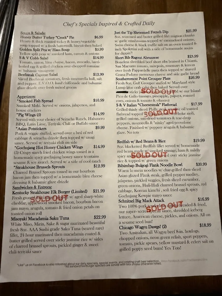 Menu_The Stein & Vine_Brandon, FL_image_old_1
