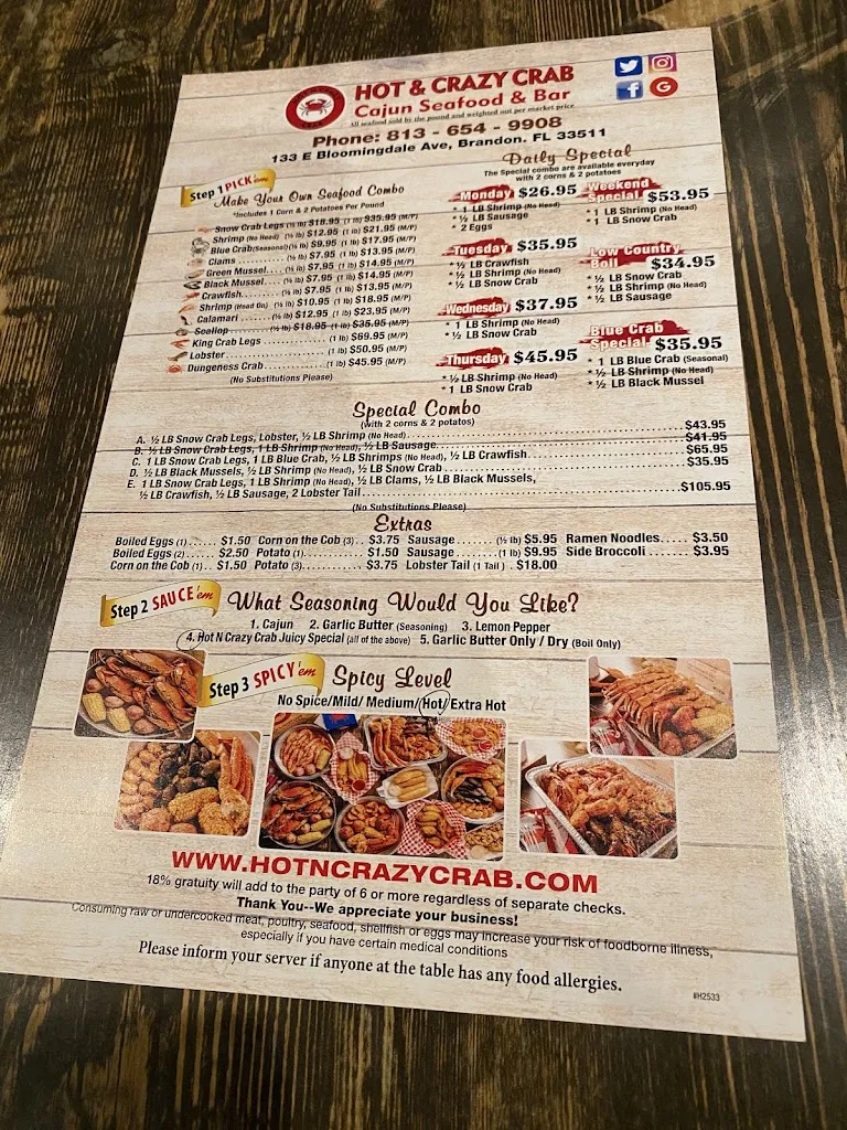 Menu_Hot N Crazy Crab_Brandon, FL_image_old_2
