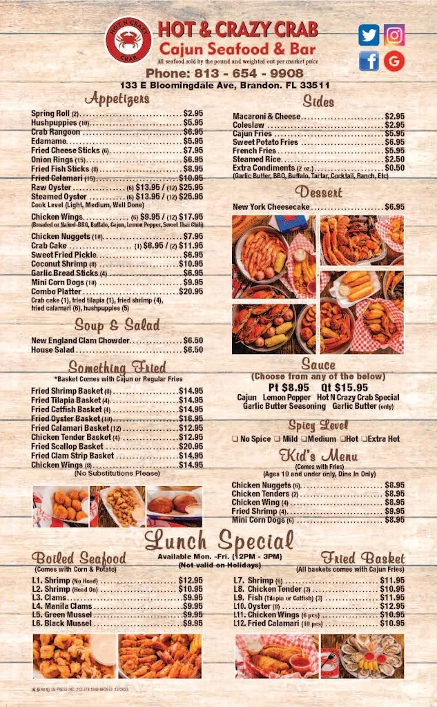 Menu_Hot N Crazy Crab_Brandon, FL_image_old_3