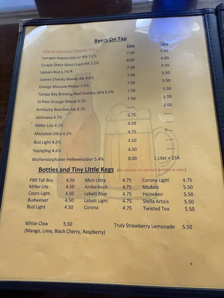 Menu_The Talking Pint Bar & Bistro_Riverview, FL_image_old_3