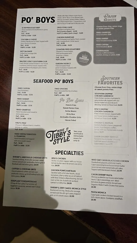 Menu_Tibby's New Orleans Kitchen_Brandon, FL_image_old_2