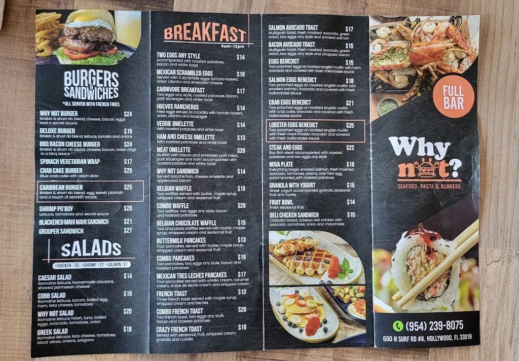 Menu_WHY NOT?_Hollywood, FL_image_old_1