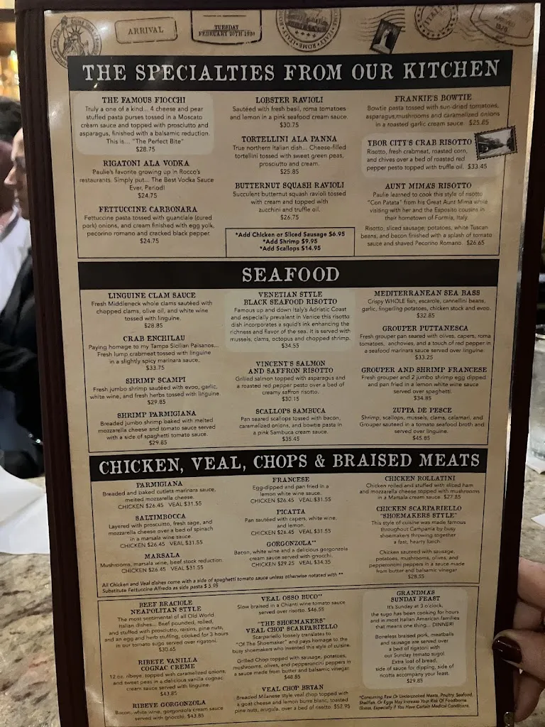 Menu_Esposito's Italian Restaurant And Bar_Tampa, FL_image_old_1