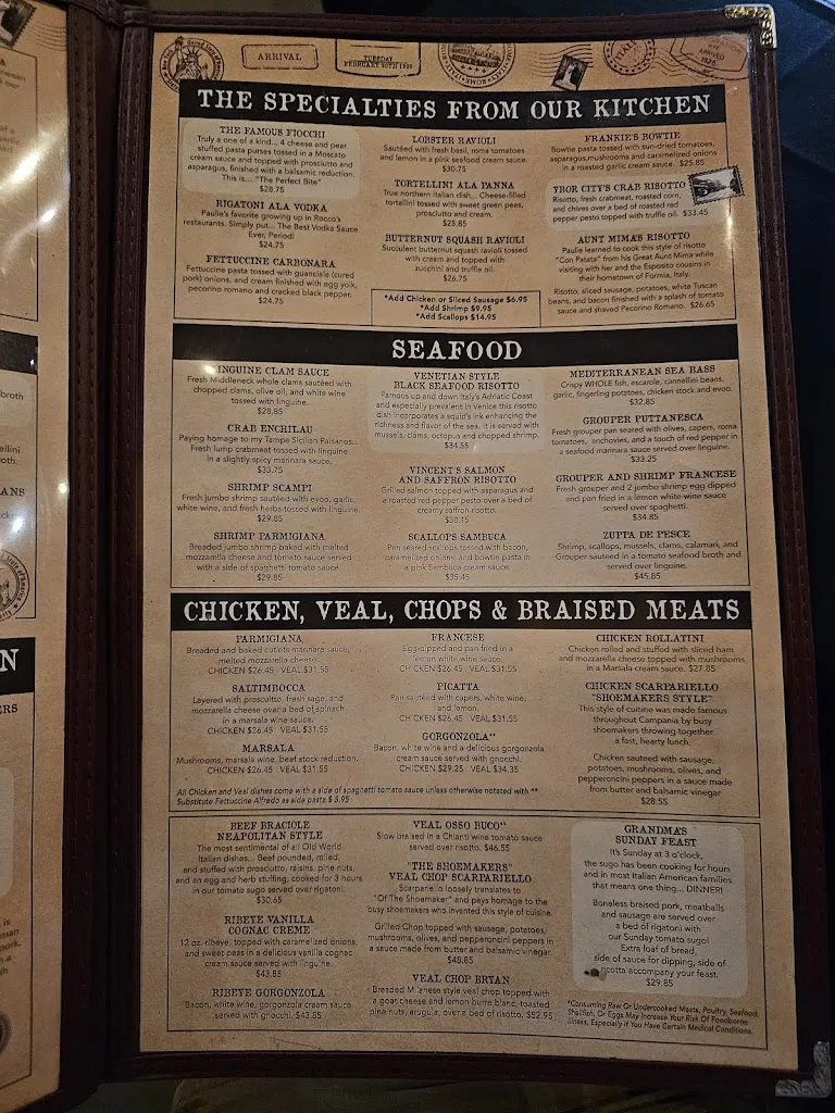 Menu_Esposito's Italian Restaurant And Bar_Tampa, FL_image_old_3