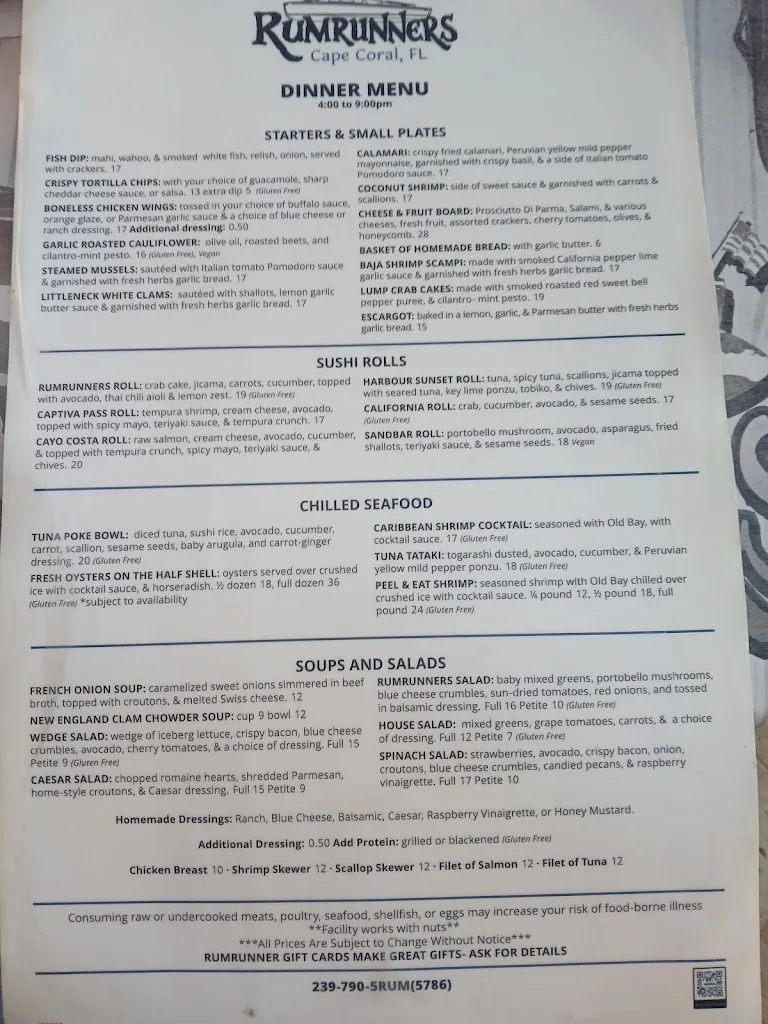 Menu_Rumrunners_Cape Coral, FL_image_old_3