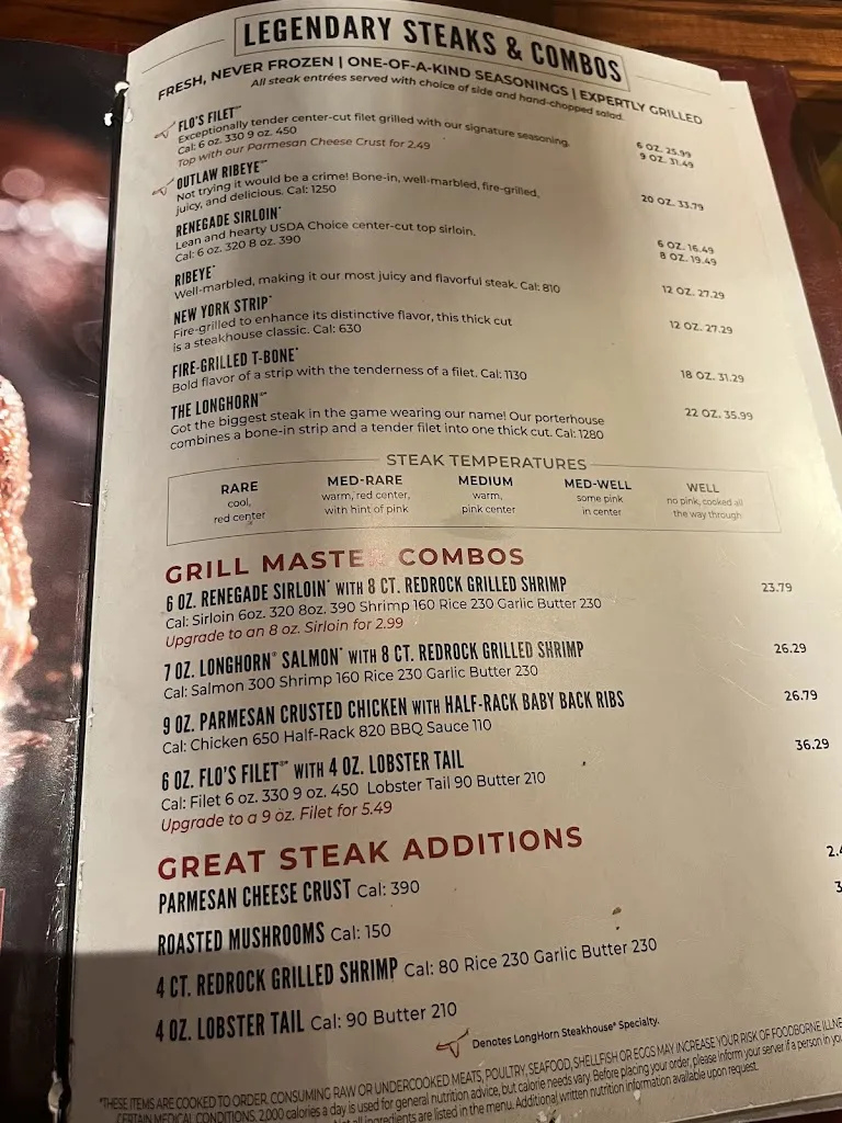 Menu_LongHorn Steakhouse_Tampa, FL_image_old_1