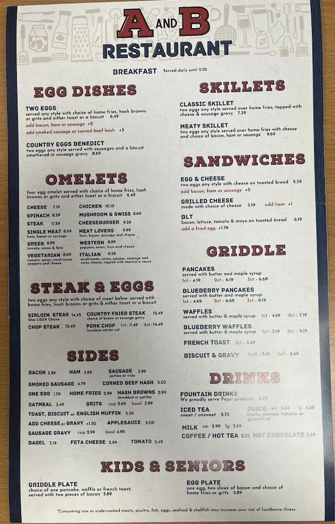 Menu_A & B Restaurant_Lakeland, FL_image_old_3