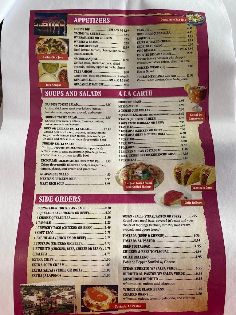 Menu_San Jose Mexican Restaurant_Land O' Lakes, FL_image_old_3