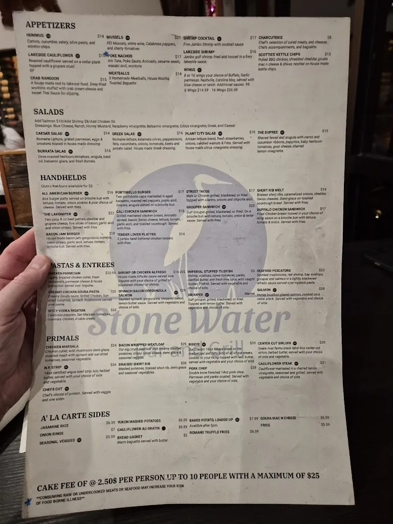 Menu_Stonewater Grill_Land O' Lakes, FL_image_old_1