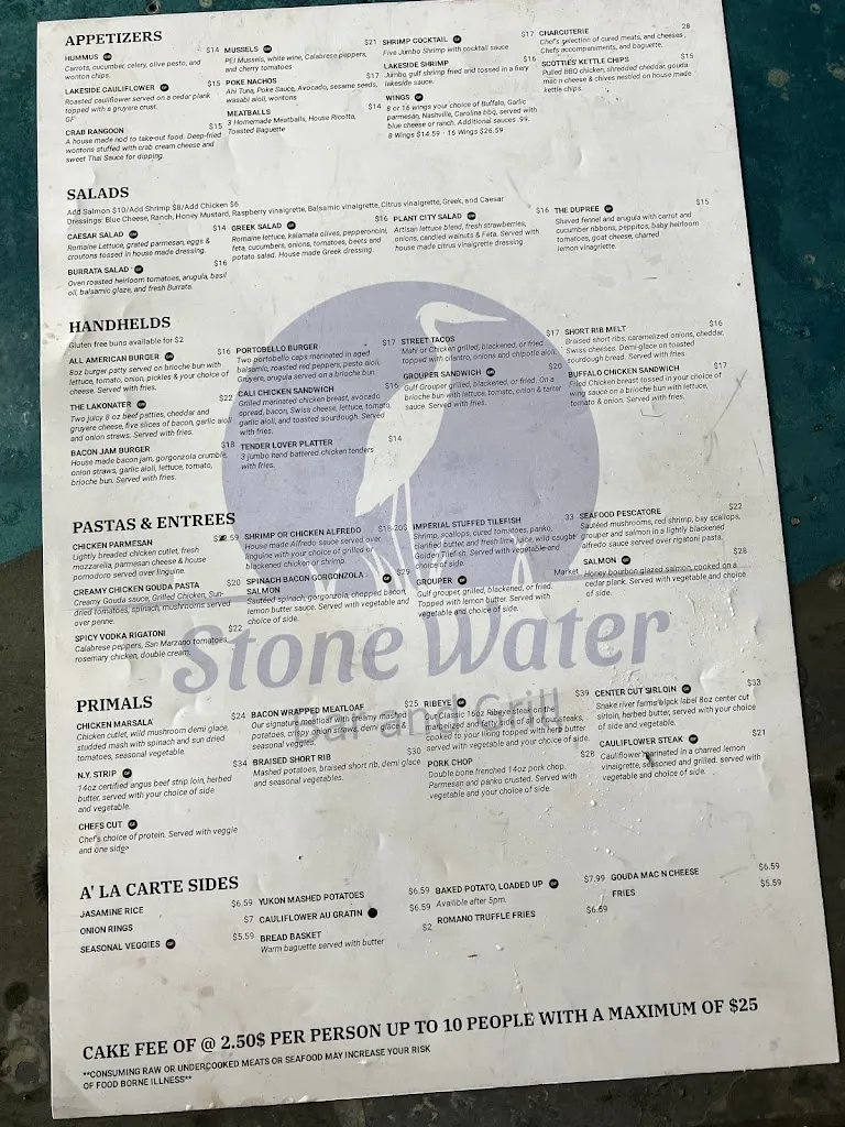 Menu_Stonewater Grill_Land O' Lakes, FL_image_old_2