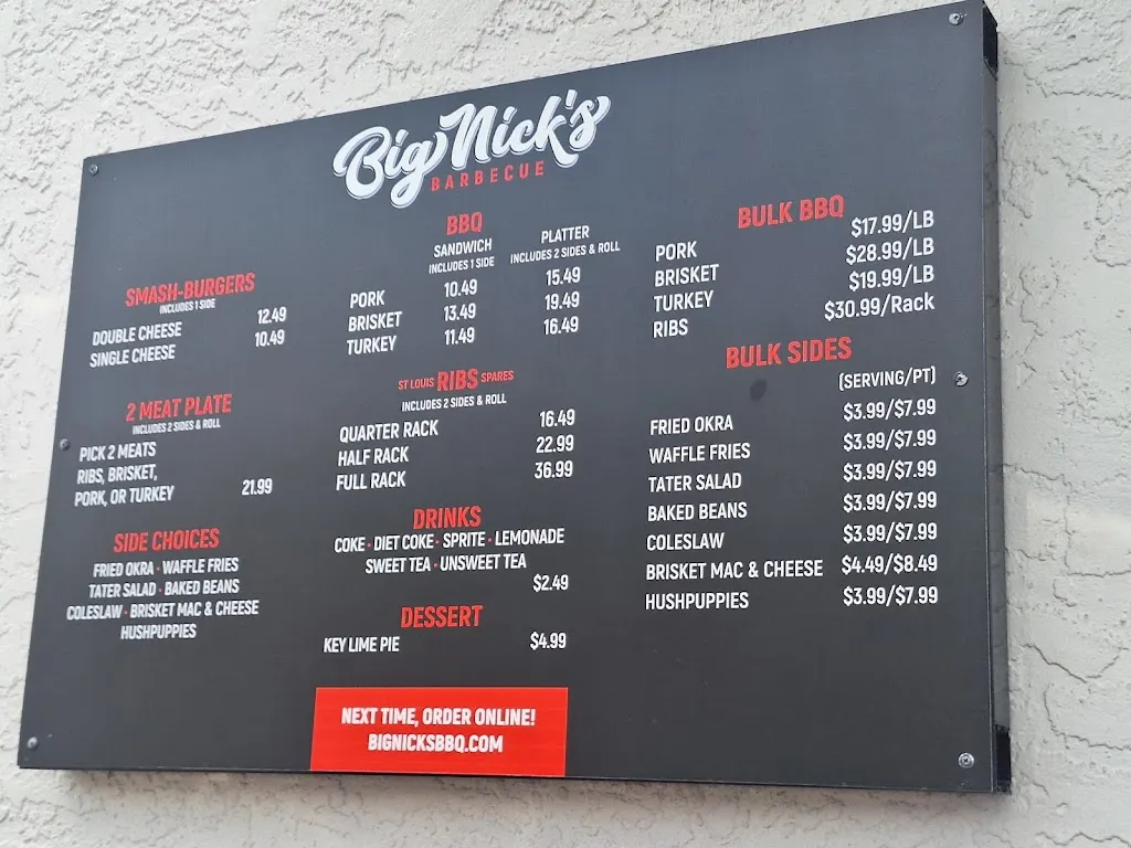 Menu_Big Nick's BBQ - Fort Myers, FL_Fort Myers, FL_image_old_2