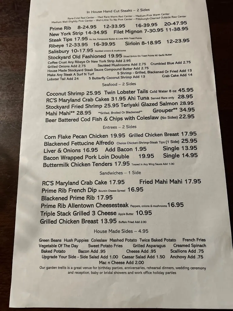 Menu_The DeLand Stockyard_DeLand, FL_image_old_2