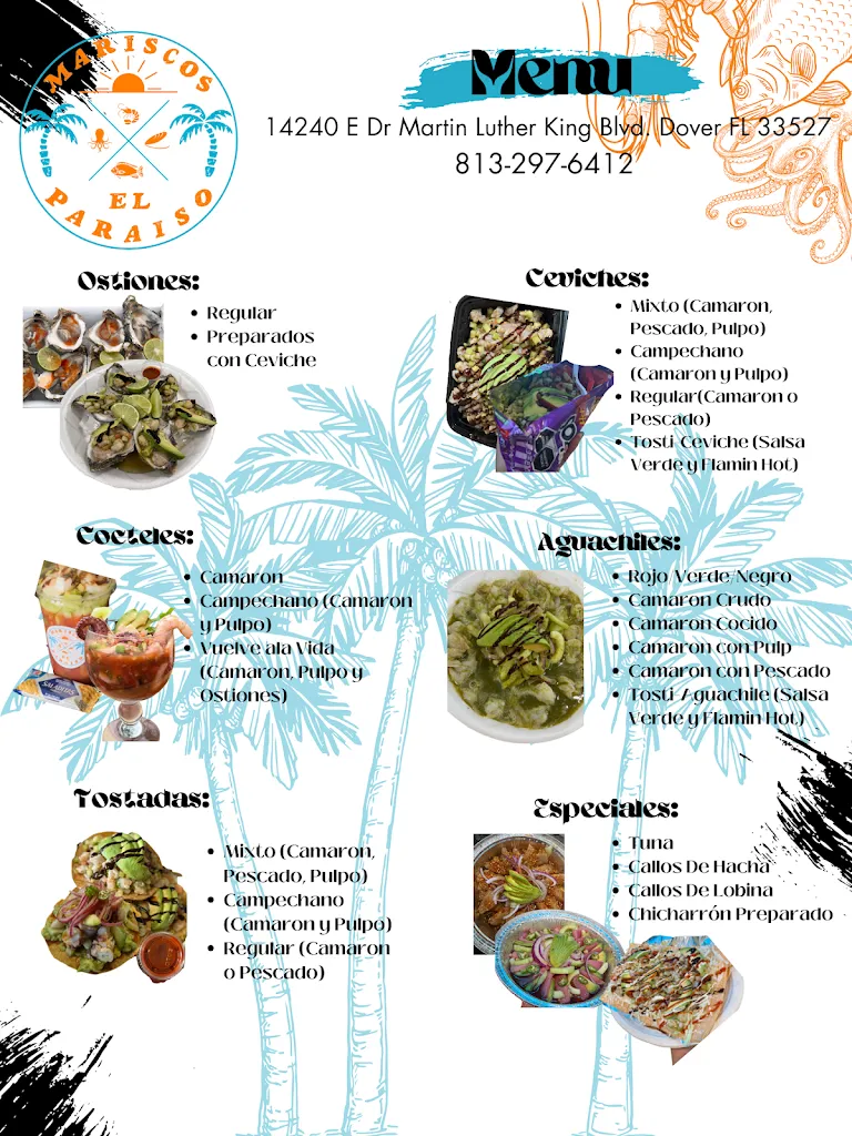 Menu_Mariscos El Paraiso_Dover, FL_image_old_1