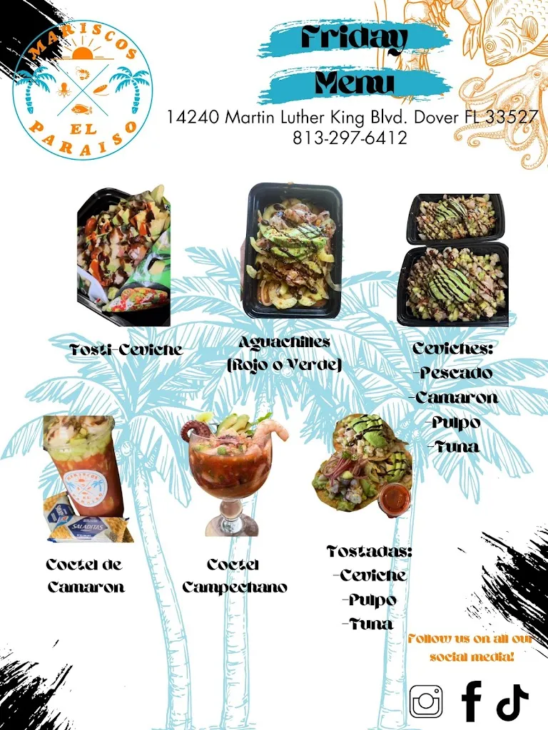Menu_Mariscos El Paraiso_Dover, FL_image_old_3