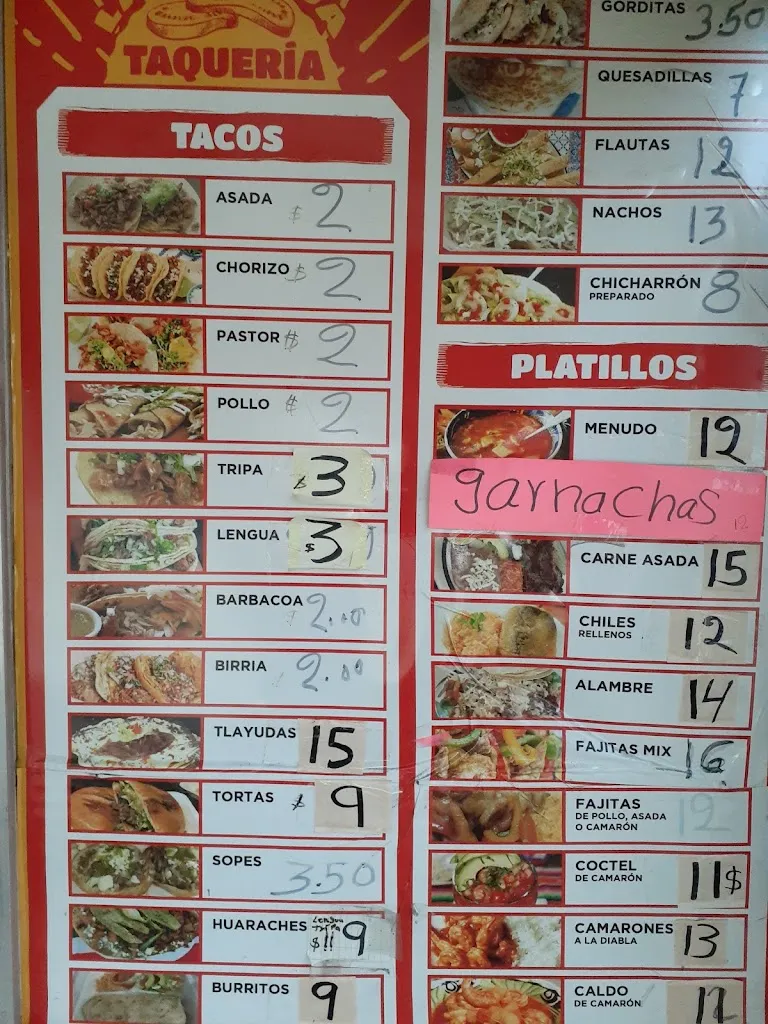 Menu_Taqueria la tlayuda_Dover, FL_image_old_1
