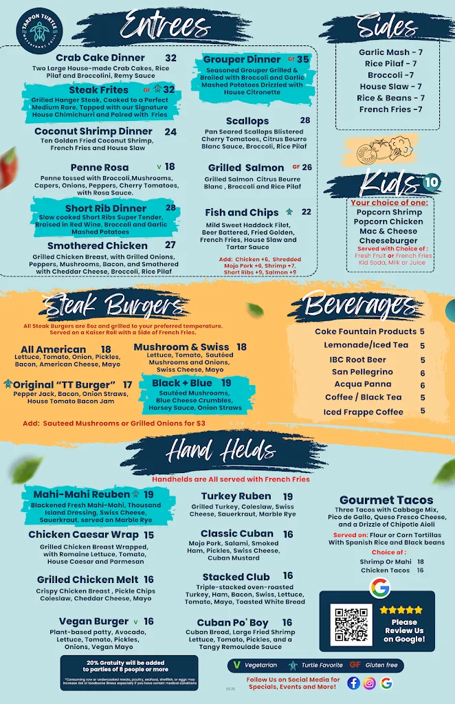 Menu_Tarpon Turtle Waterfront Grill & Marina_Tarpon Springs, FL_image_old_2