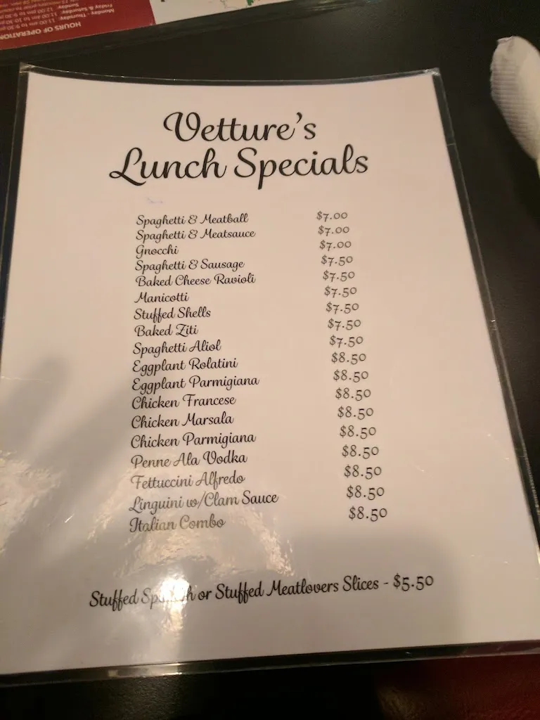 Menu_Vetture's Pizzeria and Restaurant_Palm Harbor, FL_image_old_1