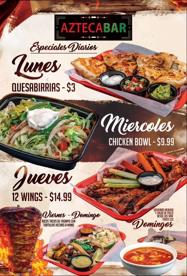 Menu_Azteca Bar_Tampa, FL_image_old_3