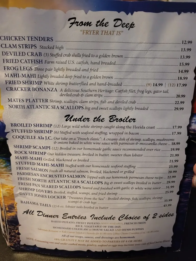 Menu_JC's Riptides_Edgewater, FL_image_old_2