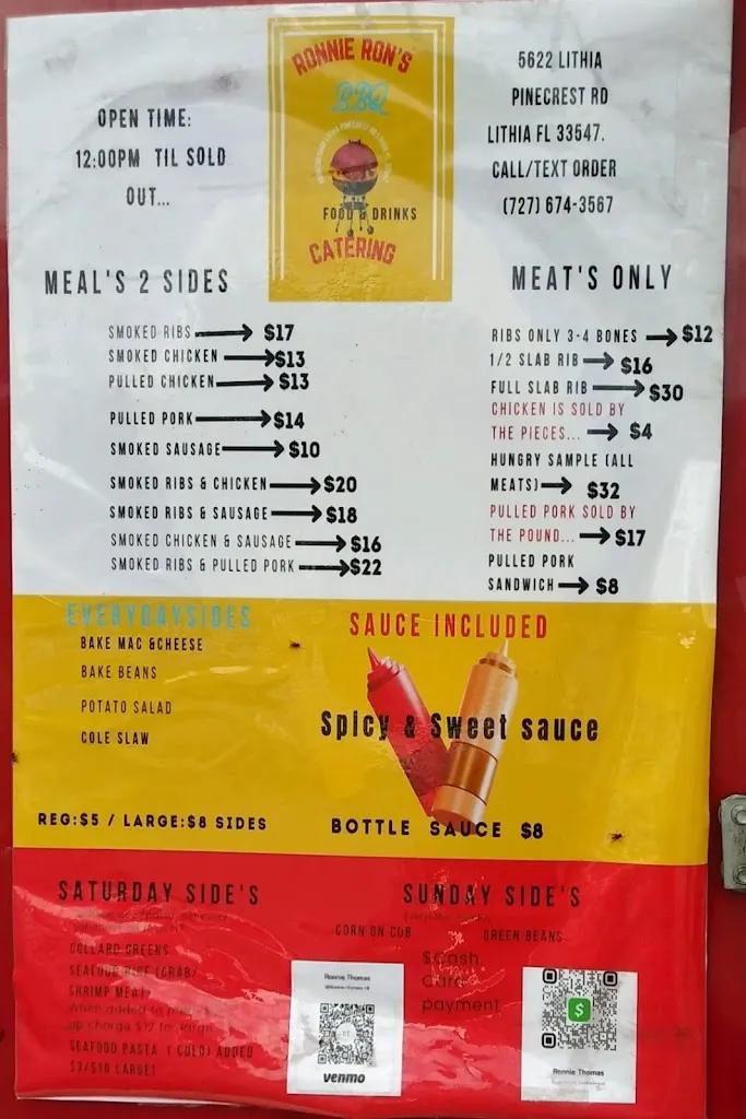 Menu_Ronnie Ron’s BBQ_Lithia, FL_image_old_1