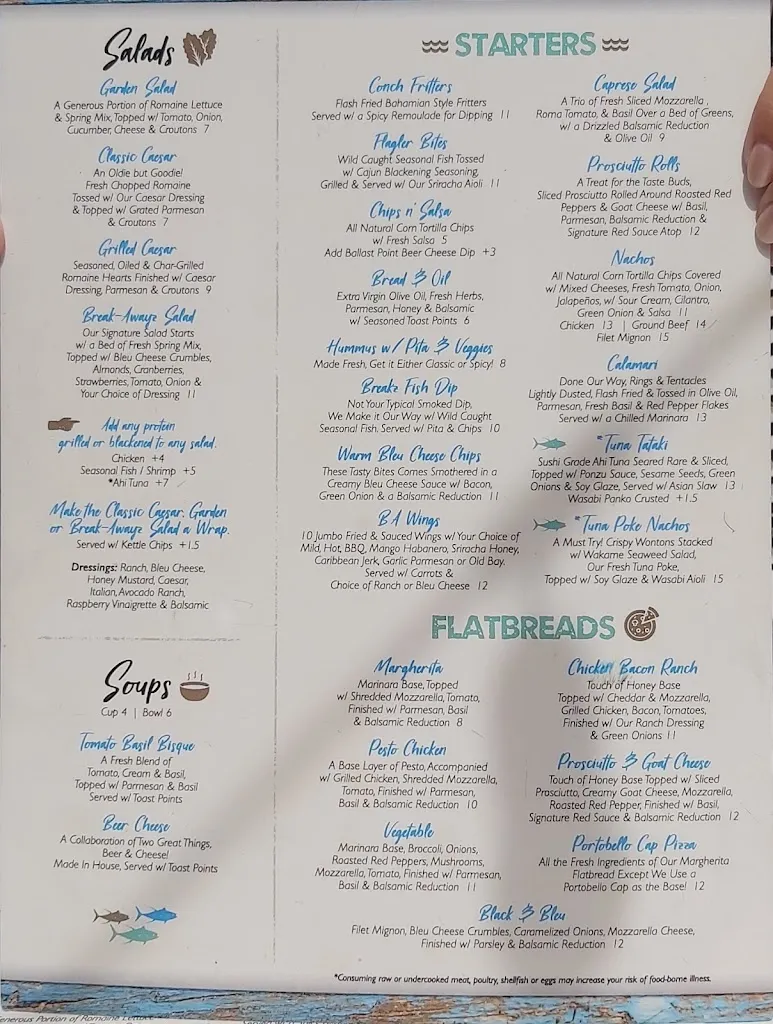 Menu_Break Awayz_Flagler Beach, FL_image_old_2