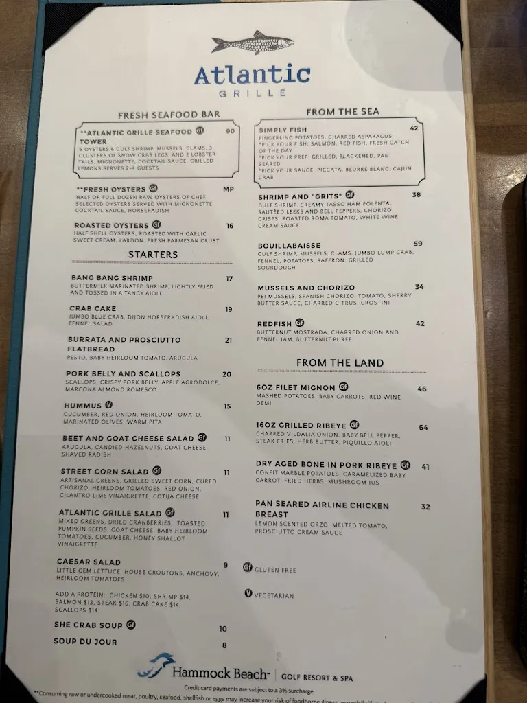 Menu_Atlantic Grille Oceanfront Restaurant_Palm Coast, FL_image_old_3