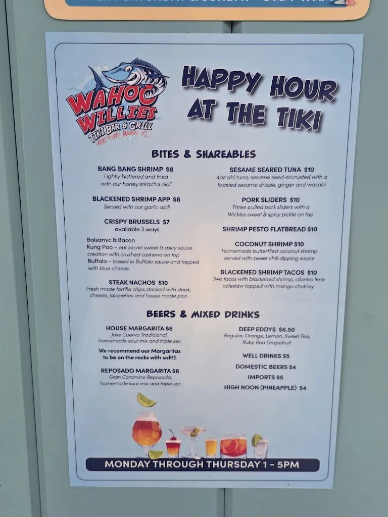 Menu_Wahoo Willie's_Fort Myers Beach, FL_image_old_2