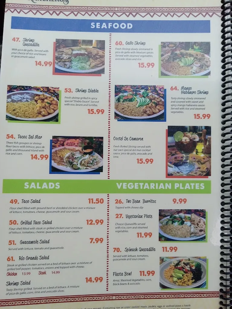 Menu_Los Rancheros._Freeport, FL_image_old_2