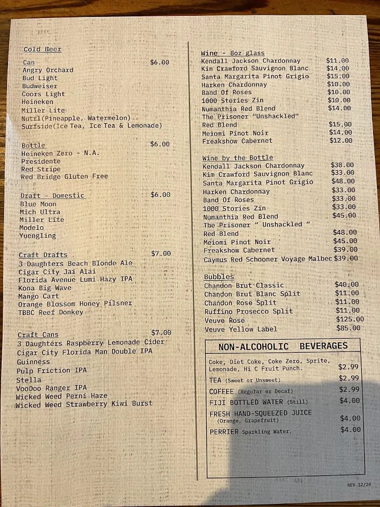 Menu_Salt Shack On The Bay_Tampa, FL_image_old_1