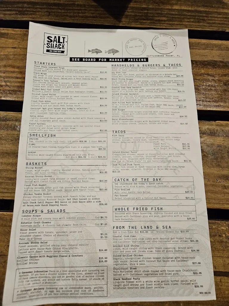 Menu_Salt Shack On The Bay_Tampa, FL_image_old_3