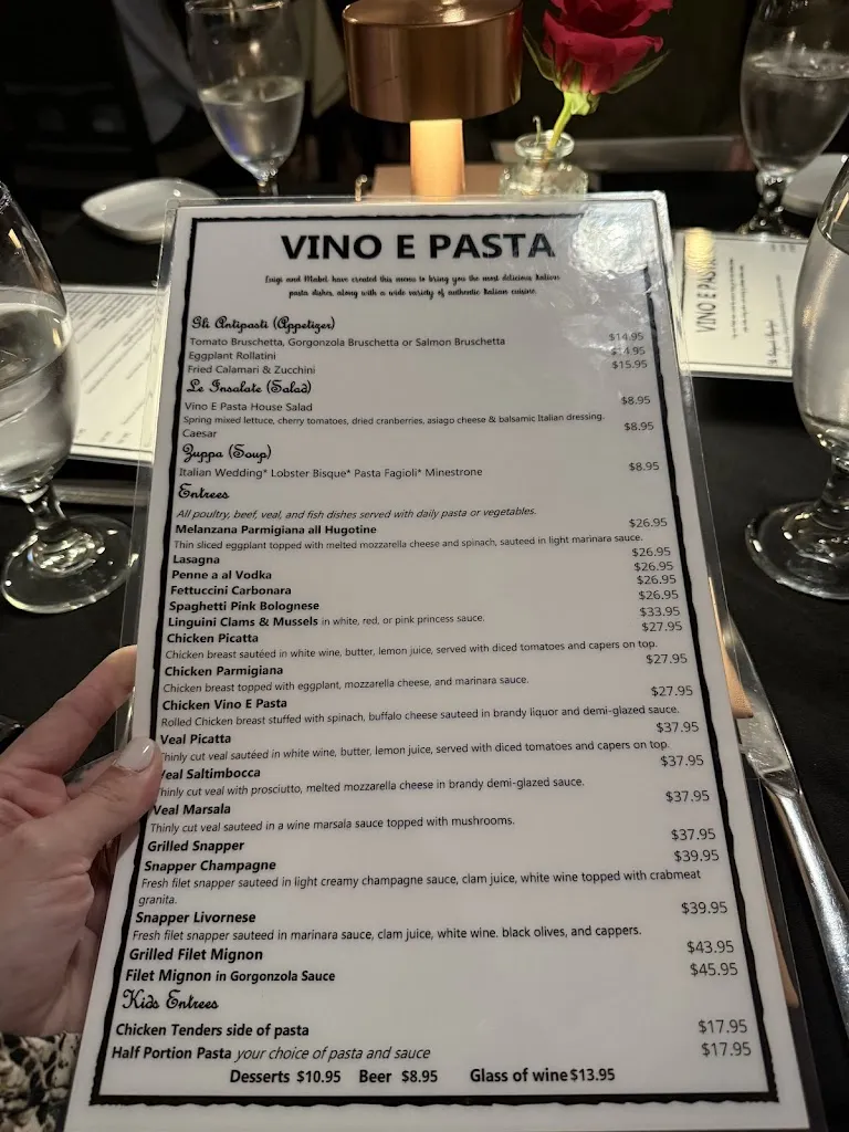 Menu_Vino E Pasta_Tampa, FL_image_old_1
