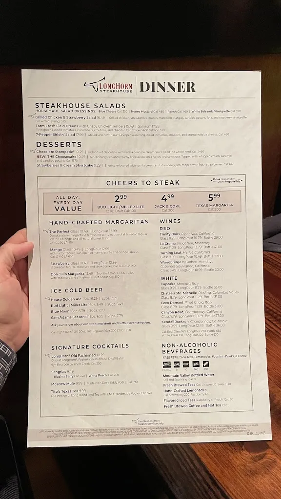Menu_LongHorn Steakhouse_Sarasota, FL_image_old_2