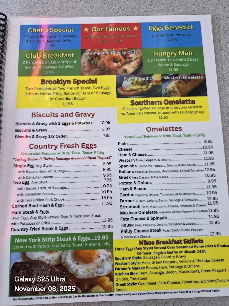 Menu_Niko's New York Diner_Hudson, FL_image_old_1